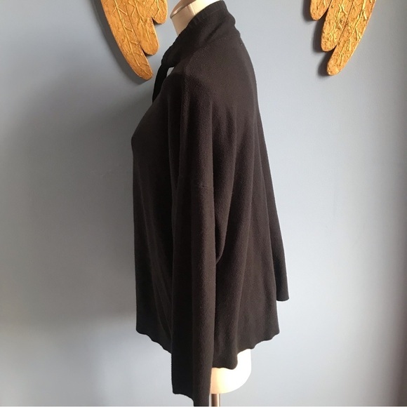 Ava & Viv black high neck pull over cropped top/sweater 3/4 sleeves - Picture 3 of 6